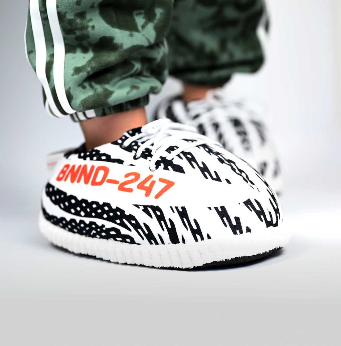 yeezy zebra snipper on foot